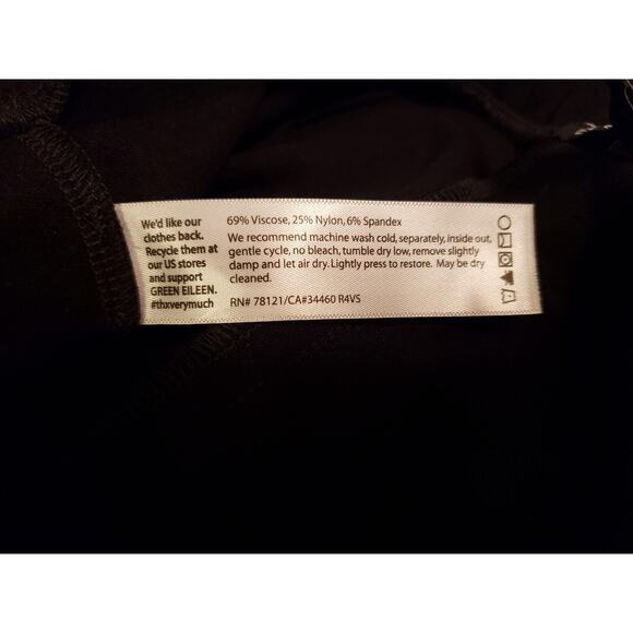 Eileen Fisher Elastic Waist Black Pants with Zipper Slits X Large Minimalist - Picture 11 of 11